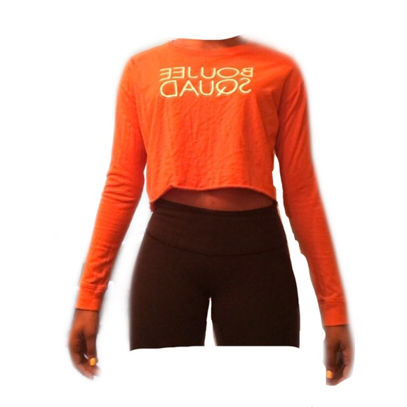 Orange Long Sleeved Crop Top - Picture 2 of 3